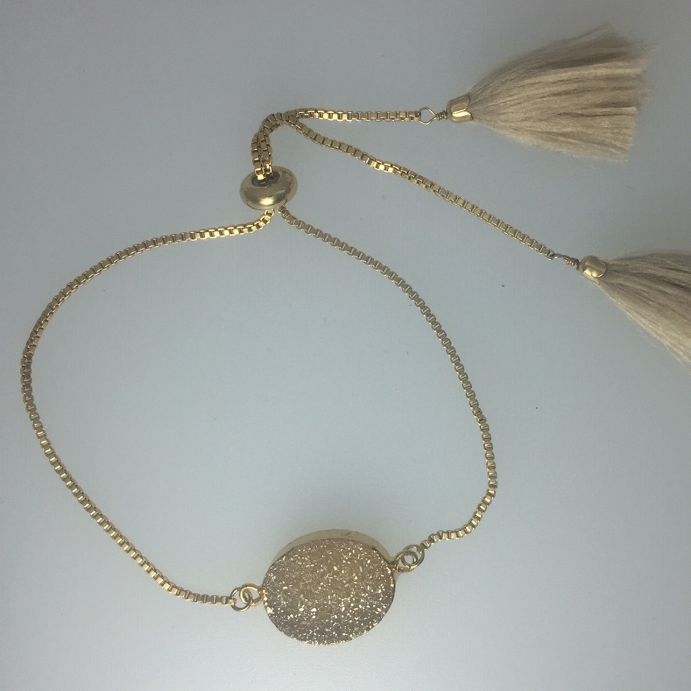 Druzy Quartz Lariat Bracelet